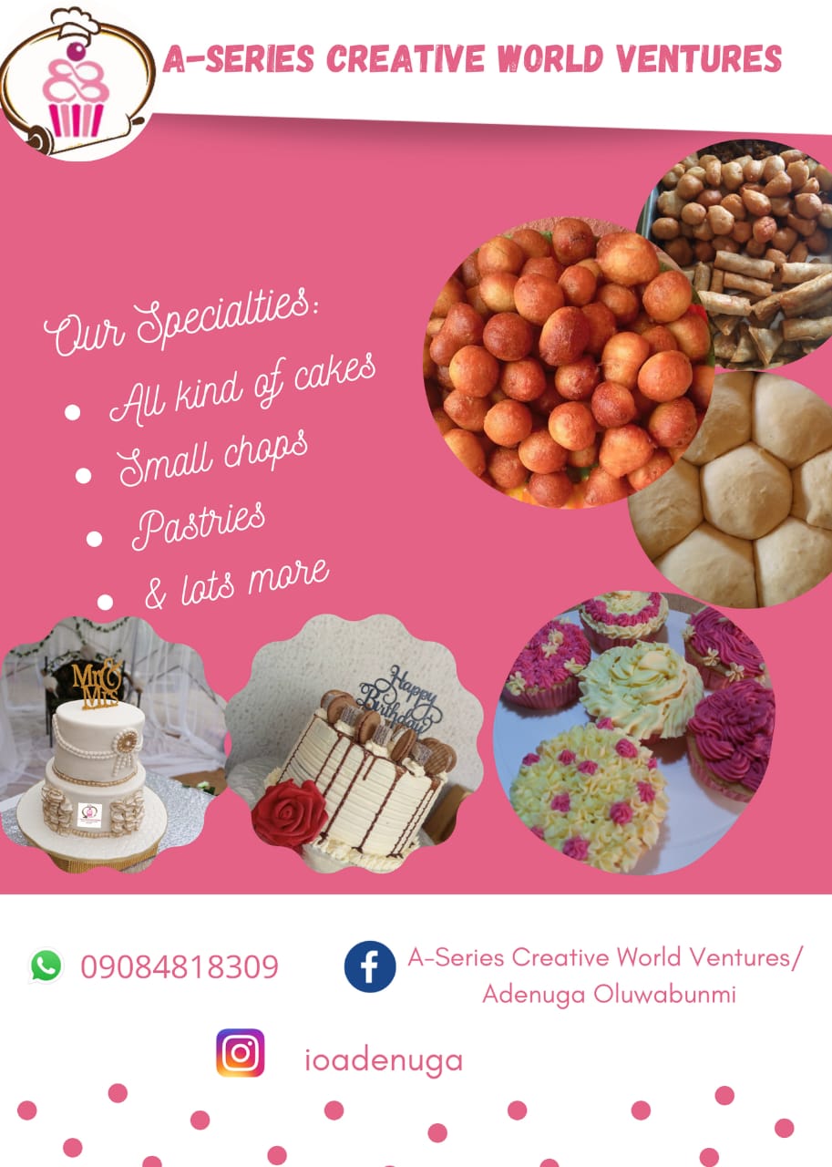 A-Series Creative World Ventures cakes and catering flier