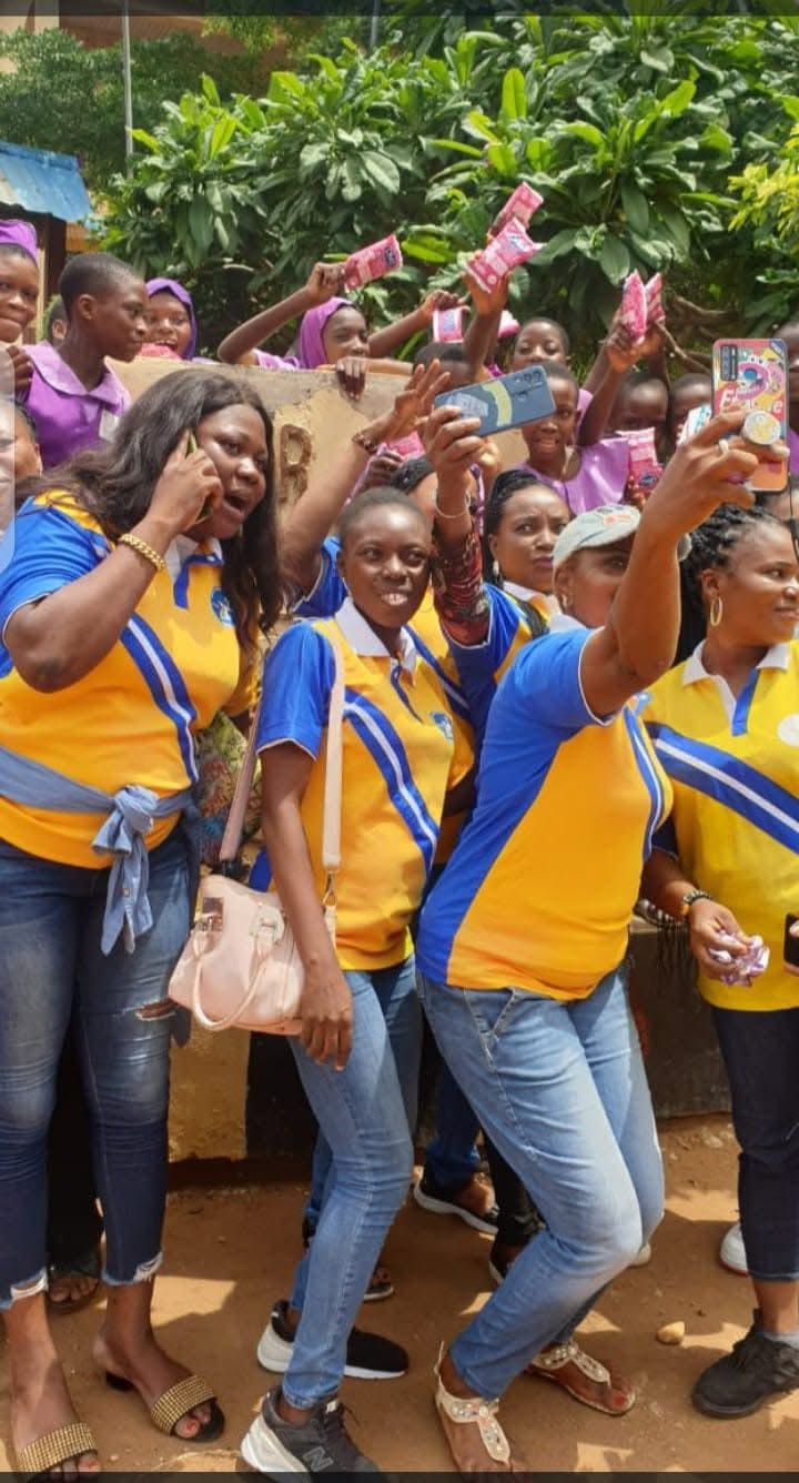 School outreach and sanitary care distribution